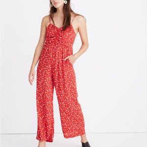 Madewell ruched wide-leg jumpsuit in Prairie Roses